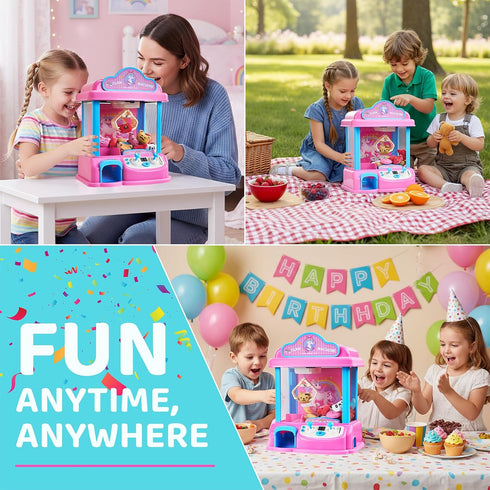 20 3-8, JoyCat Claw Machine for Kids, Unicorn Mini Vending Machine & Electronic Arcade Game with Adjustable Music