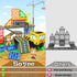 Magnetic Tiles Construction Set with 2 Cranes | Boys Toys for Ages 3-10 | Includes Crane, Road Tracks, Train & Dolls