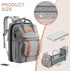 RECALLA Backpack Diaper Bag with Changing Station, Large Diaper Bag, Multifunctional Diaper Bag, Baby Bag, Gray