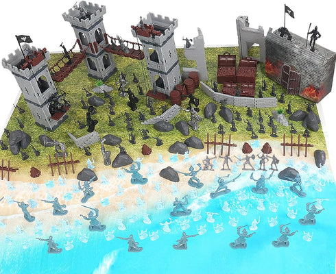 Yoyoom Set, playset Set Army Men Action Figures Toy Soldiers Medieval Castle Small Soldiers Military Toy, Plastic Army
