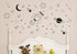 A37 Black Space Themed Room Decor, Rocket & Ship Wall Decals for Baby Boys Nursery
