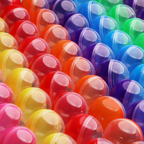Entervending Empty Clear-Colored Round Capsules, 2 inch, 50 pcs Bulk for Toy Gumball Machines
