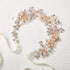 SWEETV Flower Girl Headband for Wedding, Baby's Breath Rose Gold Hair Piece for Birthday Party