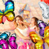 Sumind 6 Pcs Butterfly Balloons Decorations - Fairy Foil Balloons for Theme Party, Wedding, Birthday