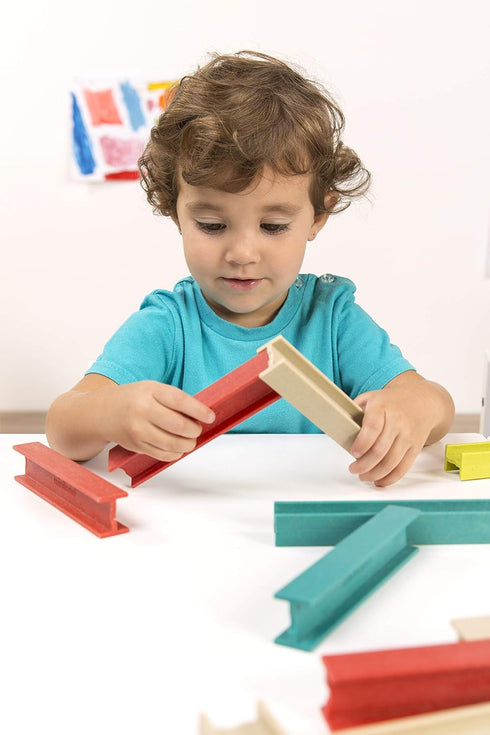 Miniland ECO Beams Building Set, STEM, Multicolor, Activity Guide, Different Levels of Difficulty
