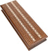 WE Games Cabinet Cribbage Set - Solid Oak Medium Stained Wood with Inlay Sprint 3 Track Board, Metal Pegs & 2 Decks of