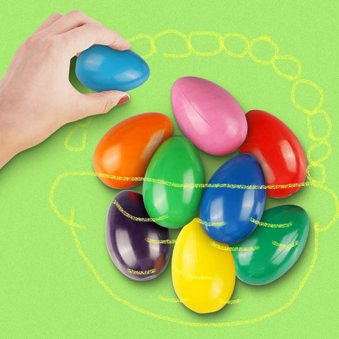 Tencoz 9 3+, Colors Easter Egg Crayons for Kids, Easy Grip Palm-Grasp Washable Drawing Tools, Easter Basket Stuffers