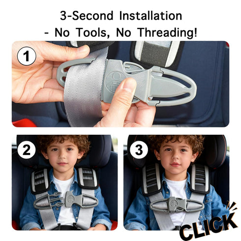 Tumkew 1 Pack) Anti Escape Car Seat Buckle Guard & Chest Harness Clip Lock - Child Safety Buckle Lock for Kids