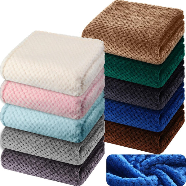 Peryiter 10 Pieces Baby Fuzzy Blankets 30 x 40 Inch Toddler Soft