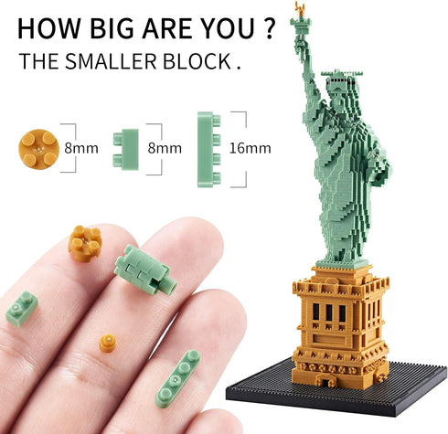 Set (2810PCS) Statue of Liberty Building Block for Adults, New York City Architecture Souvenir Model World Famous