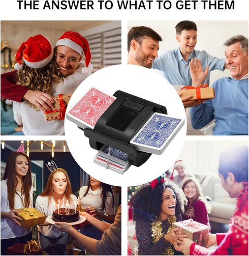 2 Automatic Card Shuffler Deck, USB-C Rechargeable, Quiet & Fast, Auto/Manual, Portable Casino Grade Electric Card