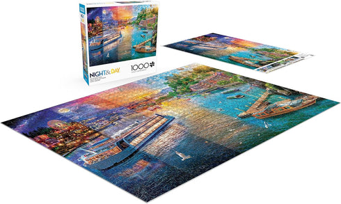 Buffalo Games Angelo Bonito Day to Night Canal 1000 Piece Jigsaw Puzzle for Adults - Finished Size 26.75 x 19.75