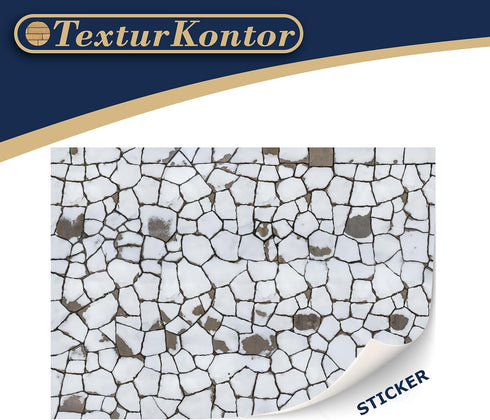 TexturKontor 3 1:12 Sheets Self Adhesive Floor Tiles for Dollhouse Scale (Winter Village Pavings)