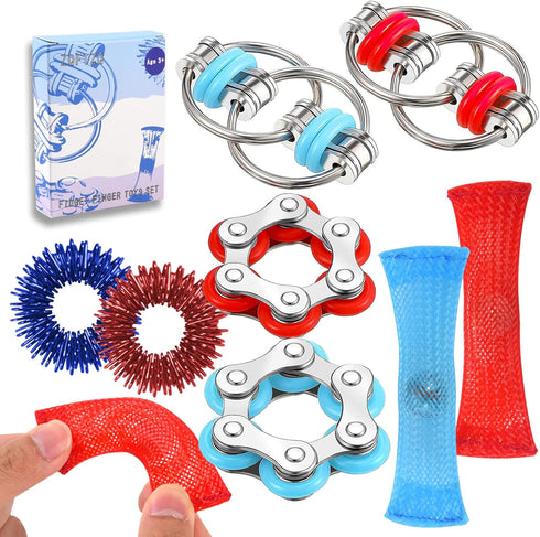 Marble Mesh Fidget Toys Set, 8 Pcs Sensory Fidget Toys for Adults, Anti-Stress Toys for Teens Boys & Girls