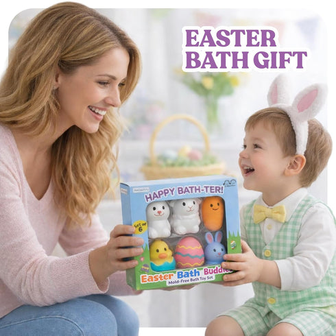 6 Pack, 6 ArtCreativity Easter Basket Stuffers for Toddlers, Mold Free Bath Toys, No Hole Easter Bath Toys, Soft