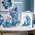Set (2470 Blue Flowers Peacock Building for Adults - Creative Animal Botanicals Peacock Bird Toy Home Office Art Deocr
