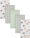 Gerber Boys Newborn Infant Baby Toddler 100% Cotton Flannel Receiving Swaddle Blanket, Woodland White, 5 Count