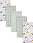 Gerber Boys Newborn Infant Baby Toddler 100% Cotton Flannel Receiving Swaddle Blanket, Woodland White, 5 Count