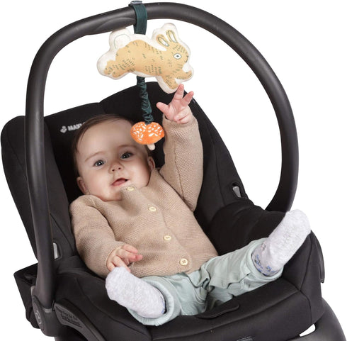 Manhattan Toy Button Bunny Brahm's Lullaby Pull Musical Toy with Baby Chime and Adjustable Fabric Loop for Carriers