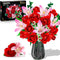 CUBIMANA Rose Flower Bouquet Building Set with LED - Red Rose Botanical