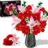 CUBIMANA Rose Flower Bouquet Building Set with LED - Red Rose Botanical