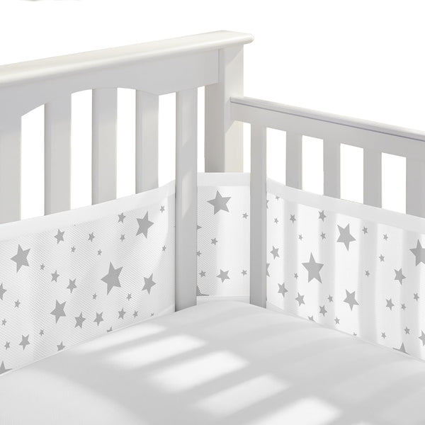 BreathableBaby Breathable Mesh Liner for Full-Size Cribs, Classic 3mm Mesh, Starlight (Size