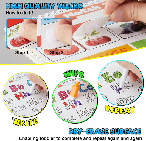 Huijing 29 Toddler Activities Preschool Learning Busy Book - Themes Binder Montessori Toys for Toddlers, Workbook