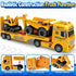 3 4 5 6 7 25" Bstoyder Toddler Boy Toys for Years Kids, Semi Construction Carrier Truck Toy with Excavator and Dump