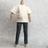 1/6 Custom Scale Clothes - T-Shirt + Jean Trousers for 12" Male Action Figure Doll Clothes (White)