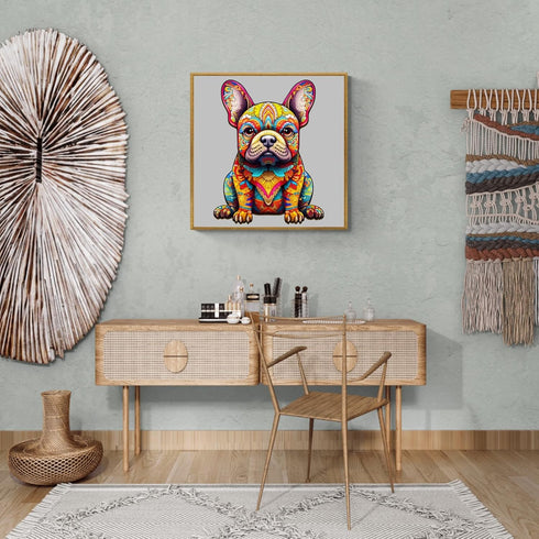Wooden Puzzles for Adults and Kids, French Bulldog (L-240pcs) Unique Shaped Animal Jigsaw Puzzles, 13.7*10.5in