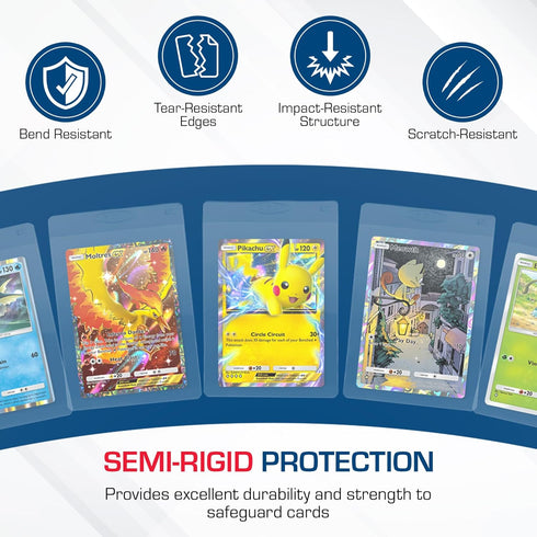 BCW Semi Rigid Card Holder #1, 50 Pack, Semi Rigid Card Sleeves for Grading, PSA Submission Card Savers