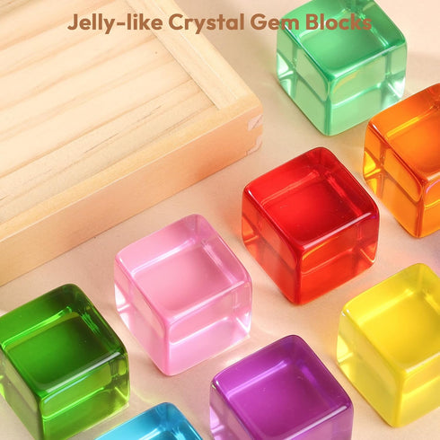1 2 3 2-4 Set, Woodtoe Large Building Blocks for Toddlers, Montessori Toys for Year Old Boy Girl, No Choking Hazard