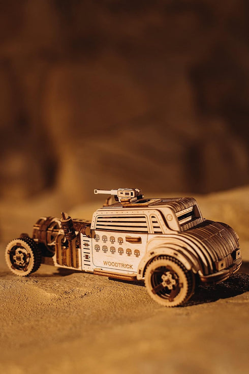 Wood Trick Apocalyptic Car 3D Wooden Puzzles for Adults and Kids to Build, Wooden Model Car Kits