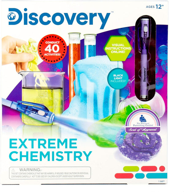 Discovery Extreme Chemistry STEM Science Kit - At-Home Chemistry Experiments for Kids Ages 8-10, Birthday Party