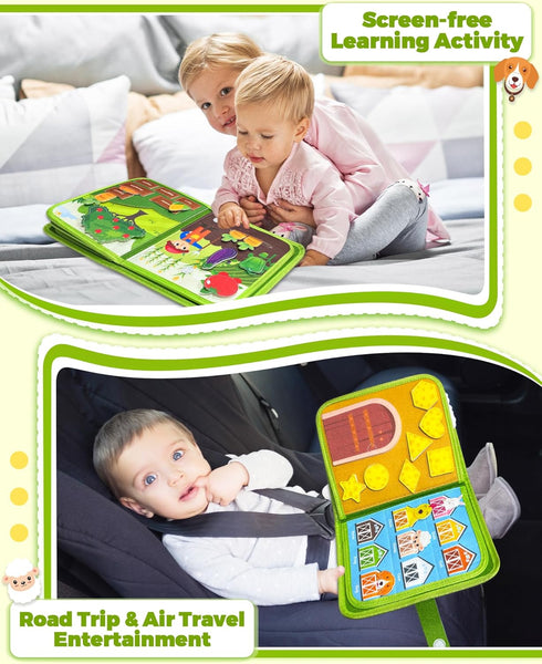 1-3, 1 2 1+ Busy Book for Toddlers Montessori Toys for Year Old Boy Girl Birthday Gifts, Busy Board Educational