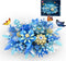 NERCISU Blue Flowers Bouquet Building Sets, Artificial Flower Botanical Collection, Home Decor Office