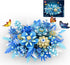 NERCISU Blue Flowers Bouquet Building Sets, Artificial Flower Botanical Collection, Home Decor Office