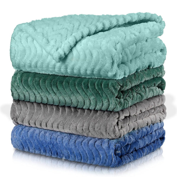 Frienda 4 Pcs Baby Fuzzy Blanket Fluffy Baby Blanket for Boys Girls