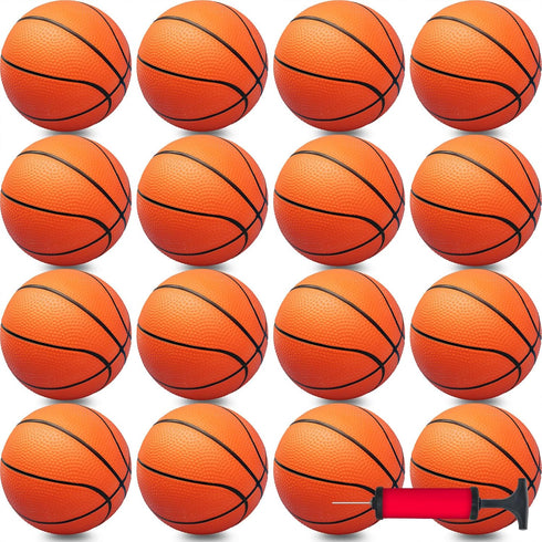 30Pcs 7" Inch Mini Basketball Balls Bulk - Small Basketball Set with Pump for Indoor Outdoor Play and Party Favors