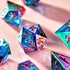 Set Set Iridescent DND Dice with Glowing LED Display Box Sharp Edge Polyhedral Dice with Mesmerizing Finish | Bonus