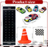 41PCS Mini Race Car Table Game Set, Mini Race Cars, Traffic Cones, Checkered Flags for Birthday Party Supplies