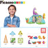 PicassoTiles Magnet Tile Building Blocks Dinosaur World Themed Playset with 8 Animal Character Action Figures Magnetic Tiles STEM Learning Pretend Play Toy Construction Set Boys Girls Ages 3+ PTQ23