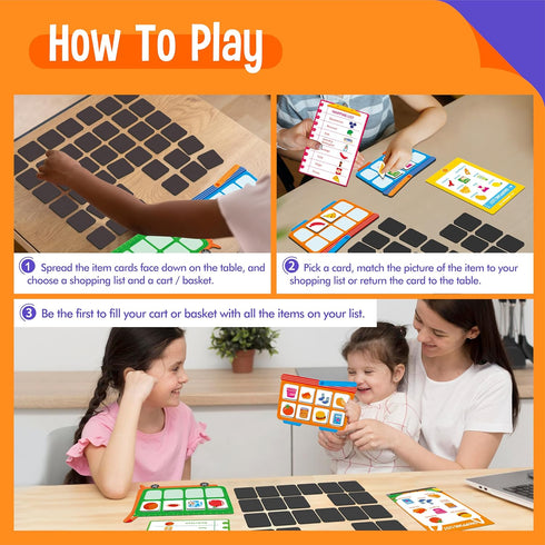 Magnetic Shopping List Game, Funny Groceries Matching Memory Game, Race to Collect Your Items Educational Toy for Boys