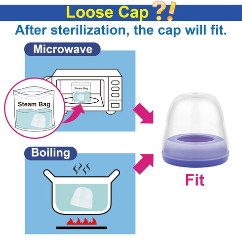 Maymom Dome Caps for Lansino Wide-Mouth Collar Ring, Compatible with Lansinoh Bottle Top