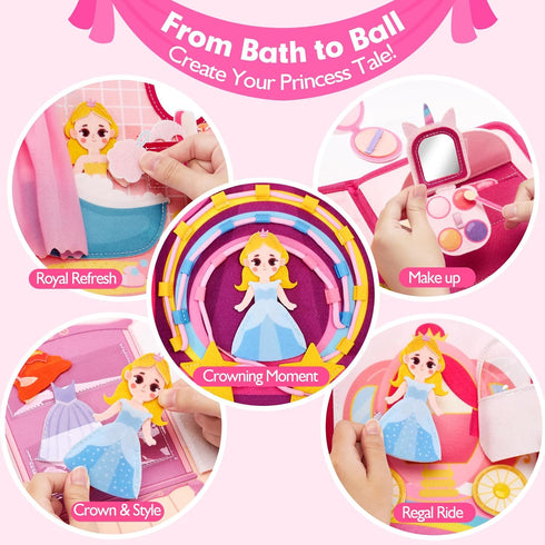 3-5 3 3-5 3-4 hahaland Toys Ages Girls - Busy Board Princess Toy Year Old Girls - Toddlers Quiet Busy Book for Toddlers