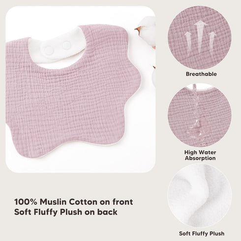 8 Pack 0-36 Bearmoss Baby Bibs for Drooling & Teething Muslin Cotton Soft Absorbent Adjustable Unisex Bibs Boys Girls