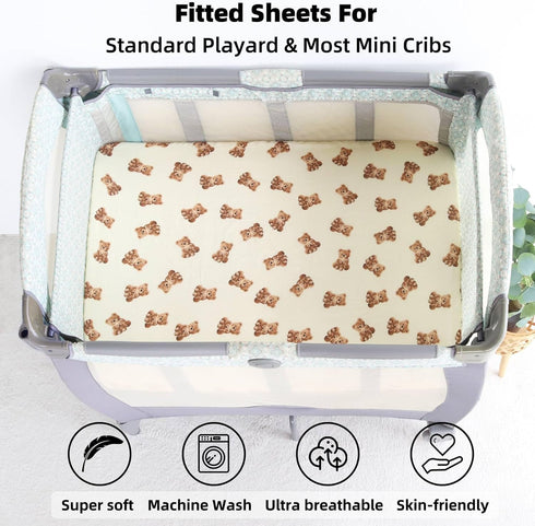 70% 30% Pack 26in 38in LifeTree Crib Sheets for Baby Unisex - Muslin Fitted Crib Sheets Toddler Bed Sheet, Viscose from