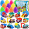 Prefilled Easter Eggs with Pull-Back Engineering Car Toys, 12 Pcs Colorful Surprise
