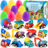 Prefilled Easter Eggs with Pull-Back Engineering Car Toys, 12 Pcs Colorful Surprise