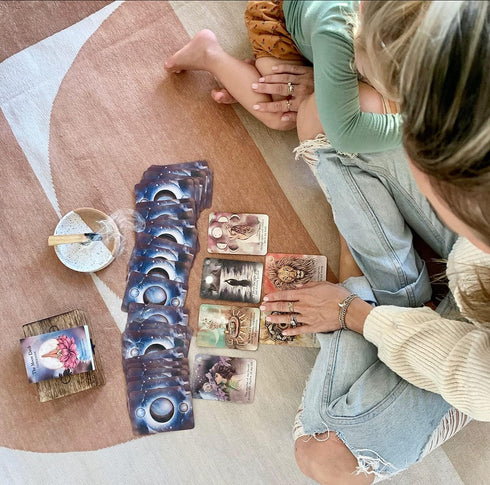 The Moon Deck - Eco-Printed Premium Oracle Set with 44 Cards and Guidebook for Women’s Intuition and Self-Love